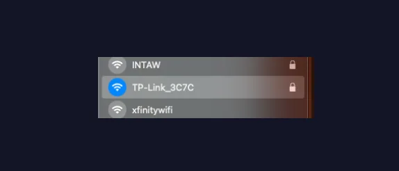 Mac Wi-Fi settings showing a secured connection.