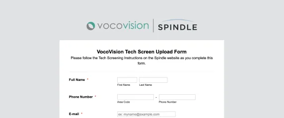 Tech screening upload form for Mac users.